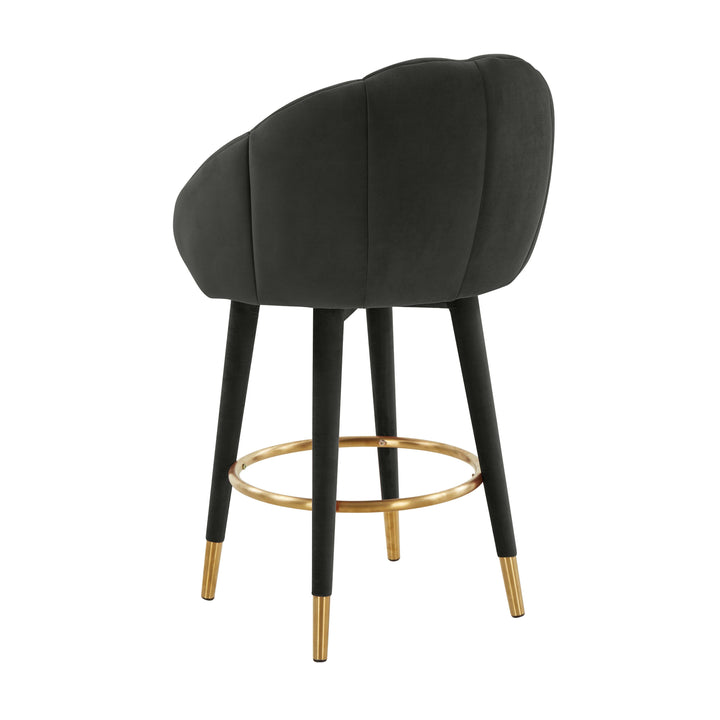 Myla Black Swivel Counter Stool