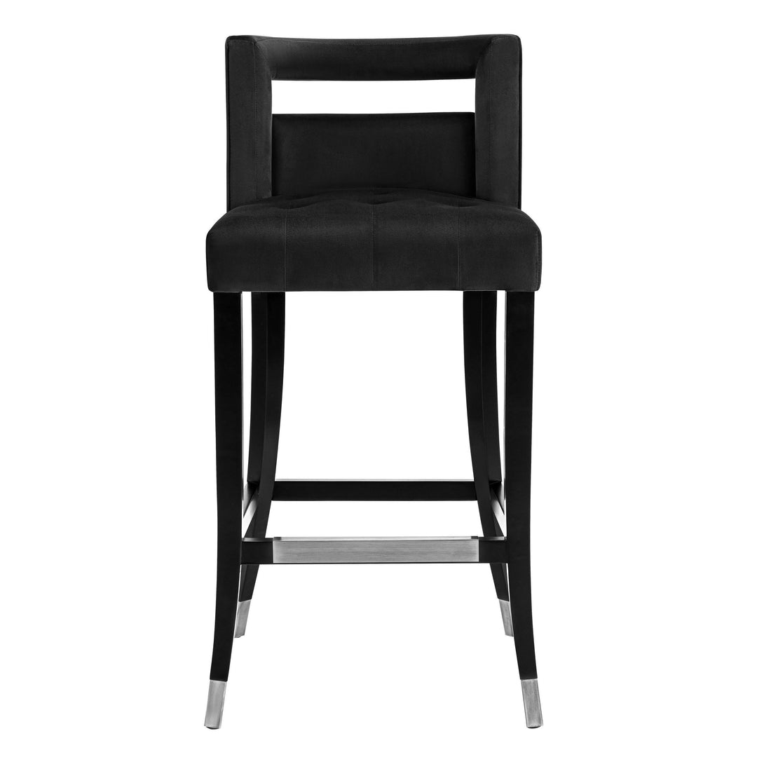 Hart Black Velvet Bar Stool