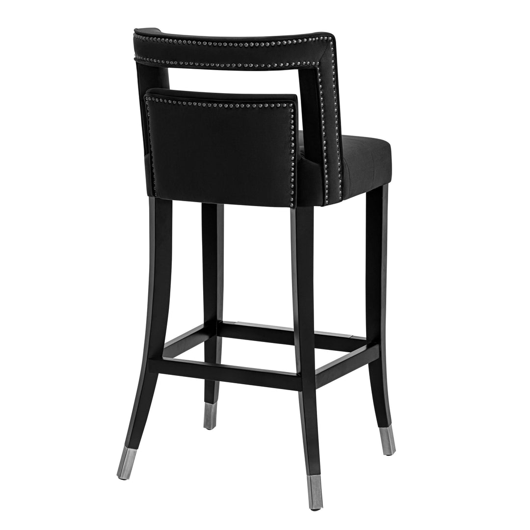 Hart Black Velvet Bar Stool