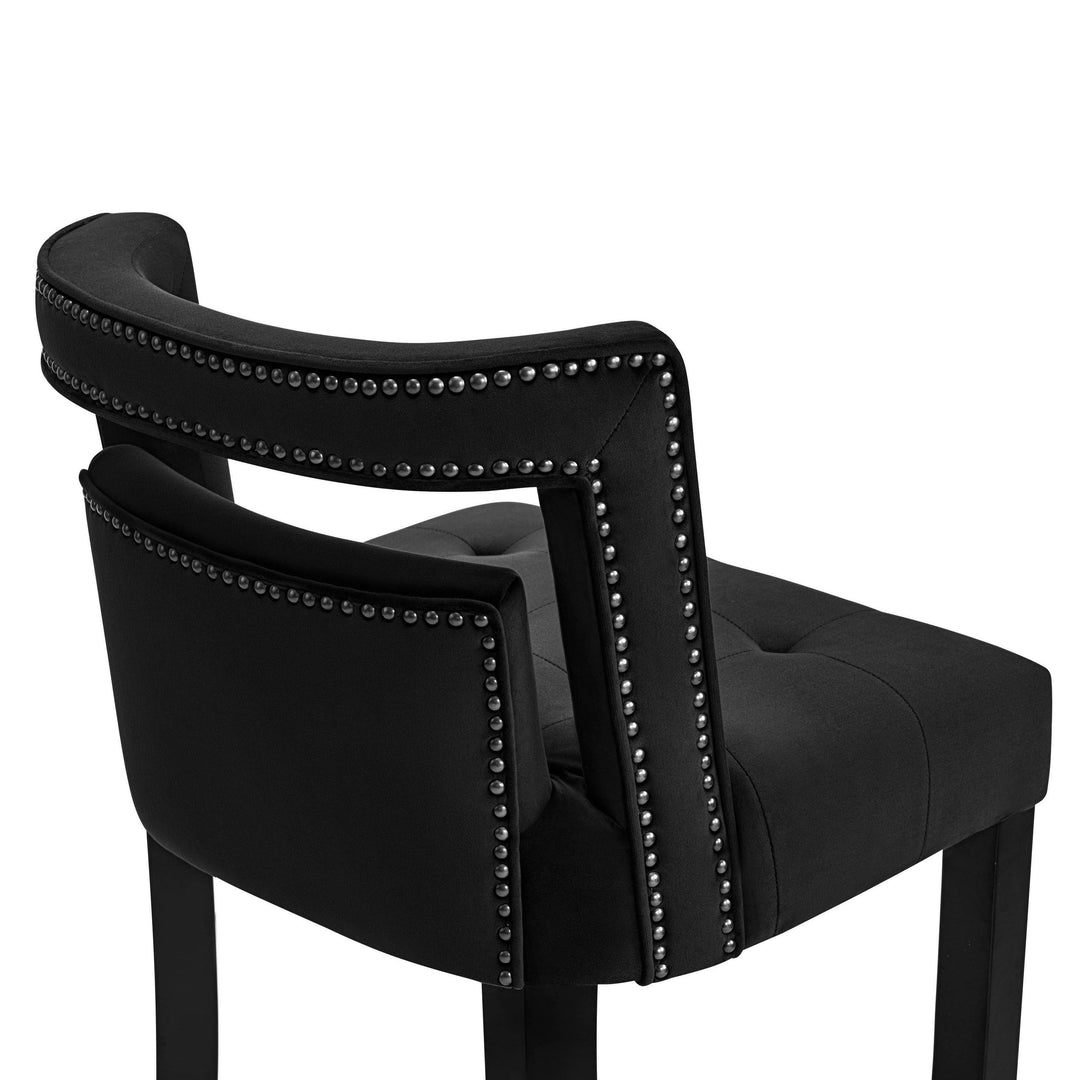 Hart Black Velvet Bar Stool