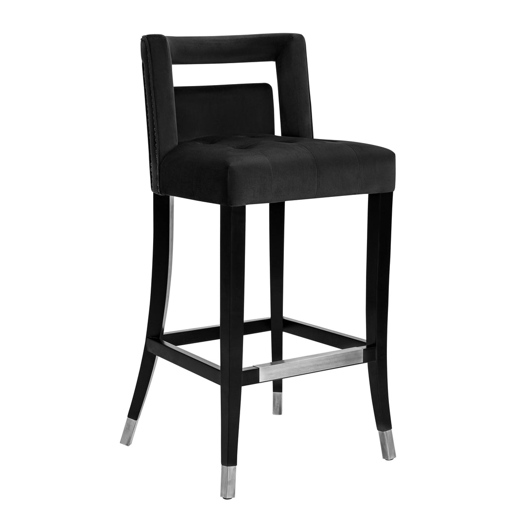 Hart Black Velvet Counter Stool