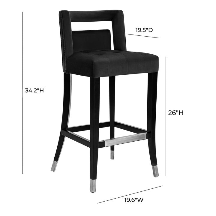 Hart Black Velvet Counter Stool