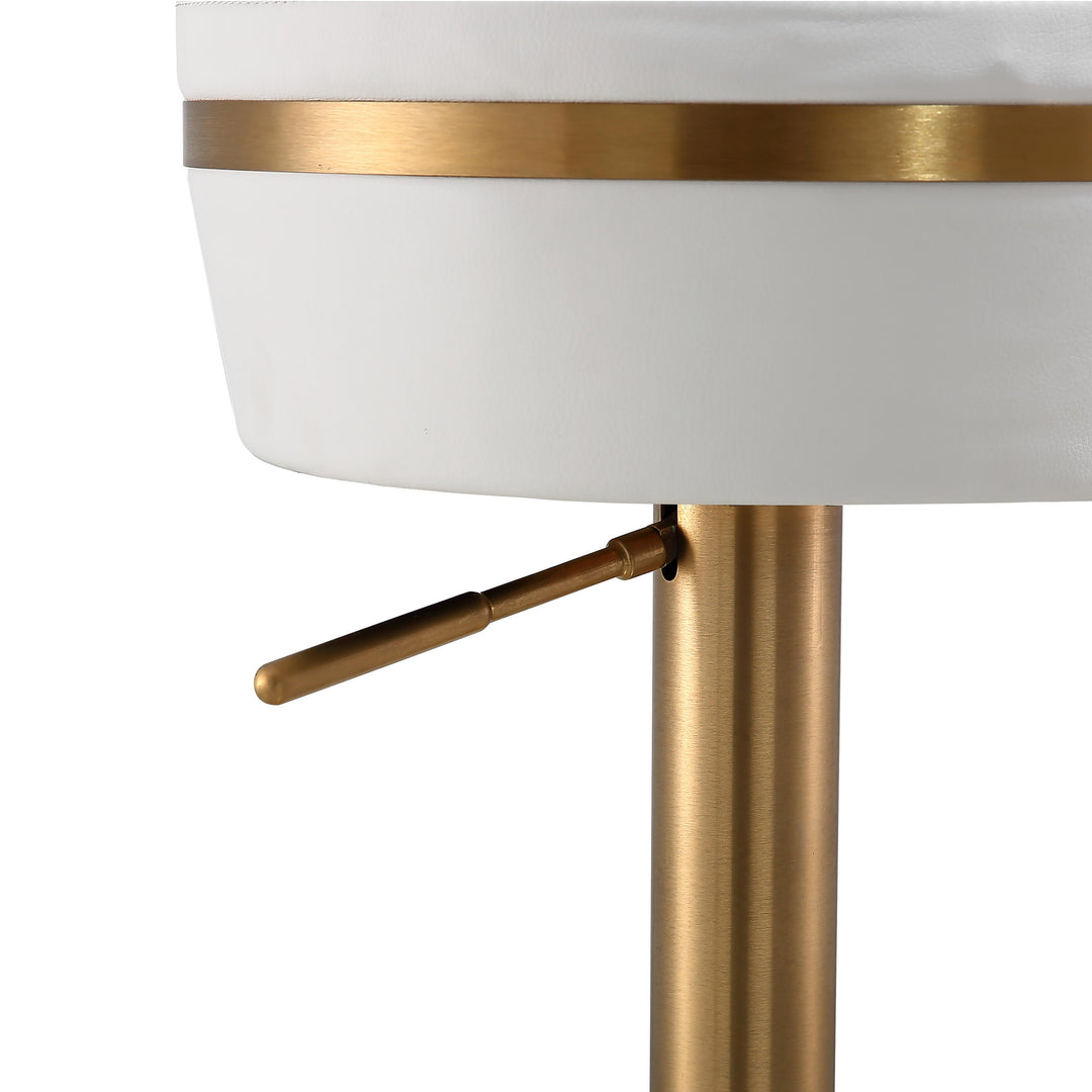 Astro White and Gold Adjustable Stool