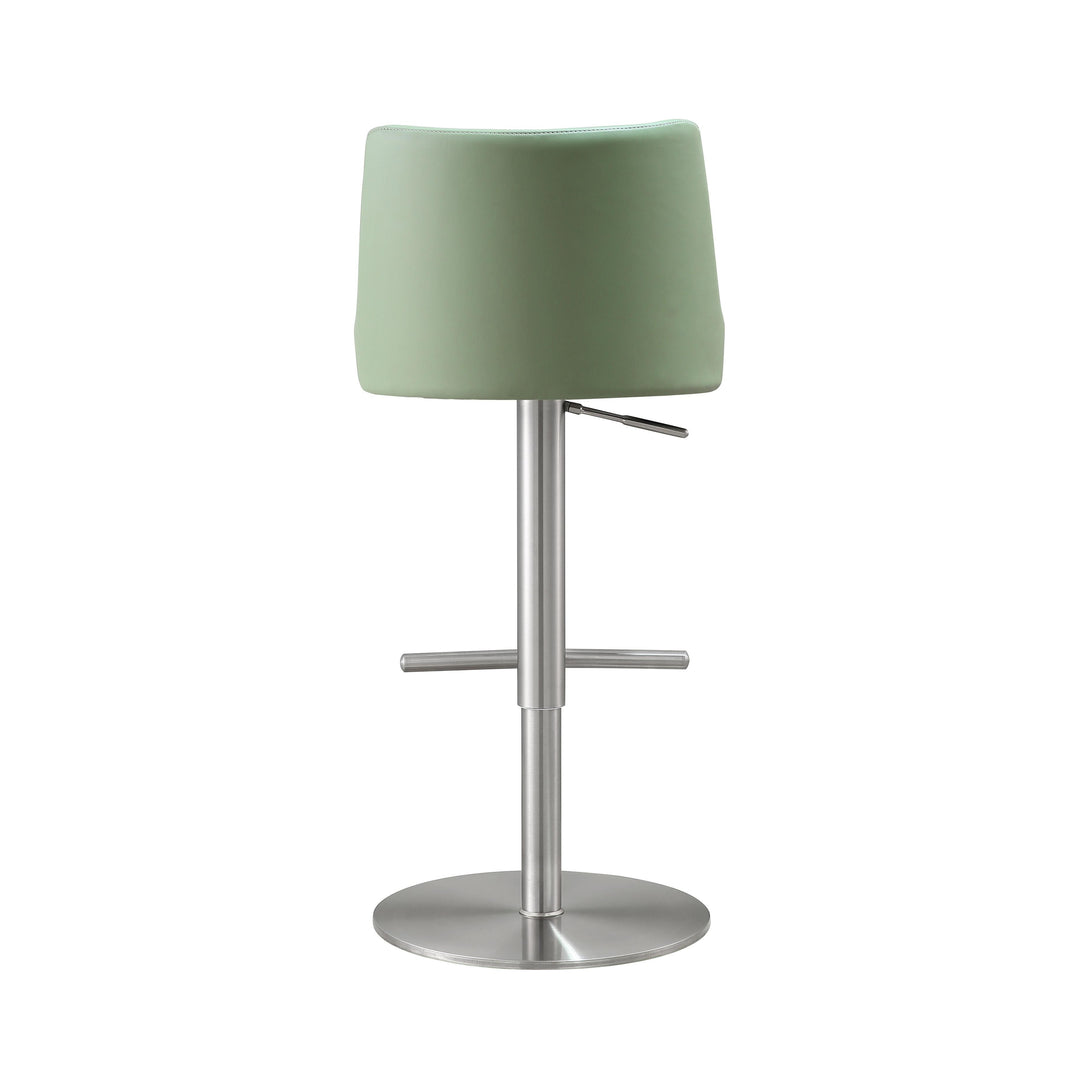 Reagan Sea Foam Green and Silver Adjustable Stool