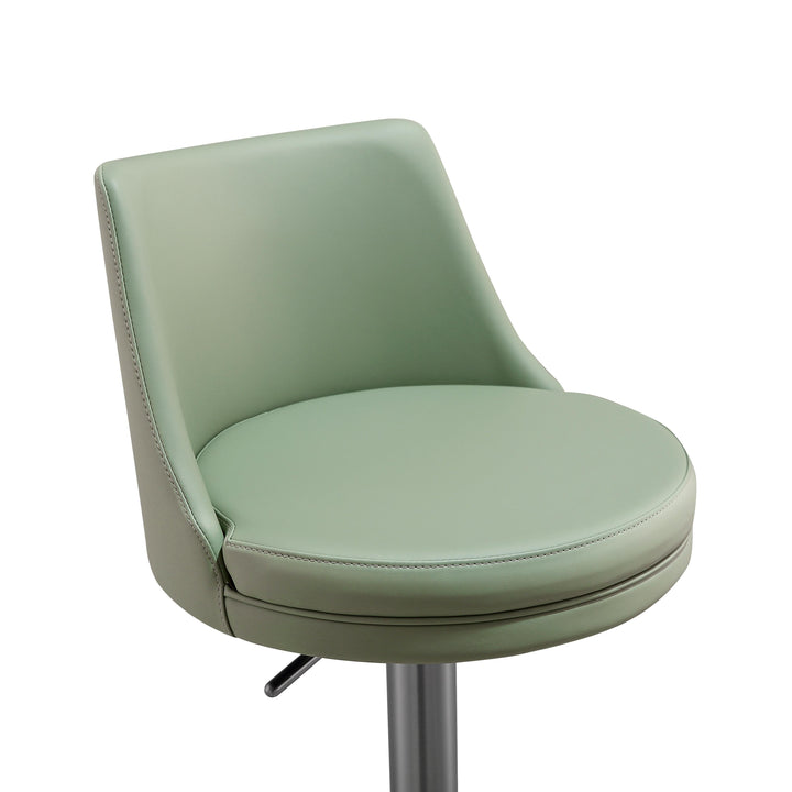 Reagan Sea Foam Green and Silver Adjustable Stool