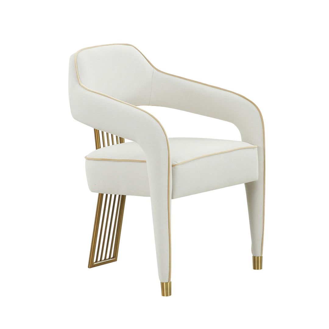 Corralis Cream Performance Linen Dining Chair