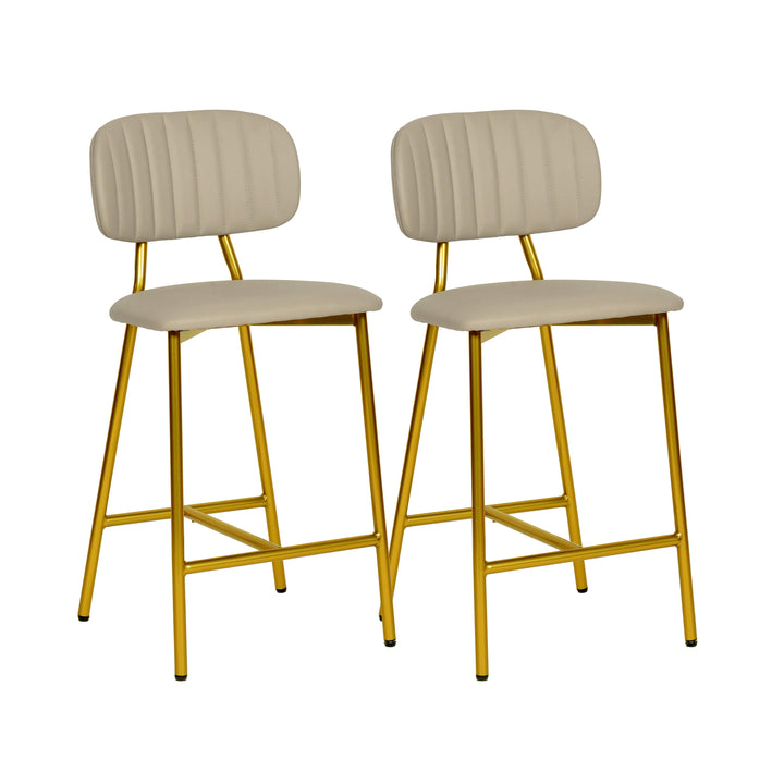 Ariana Nude Performance Vegan Leather Counter Stool - Set of 2