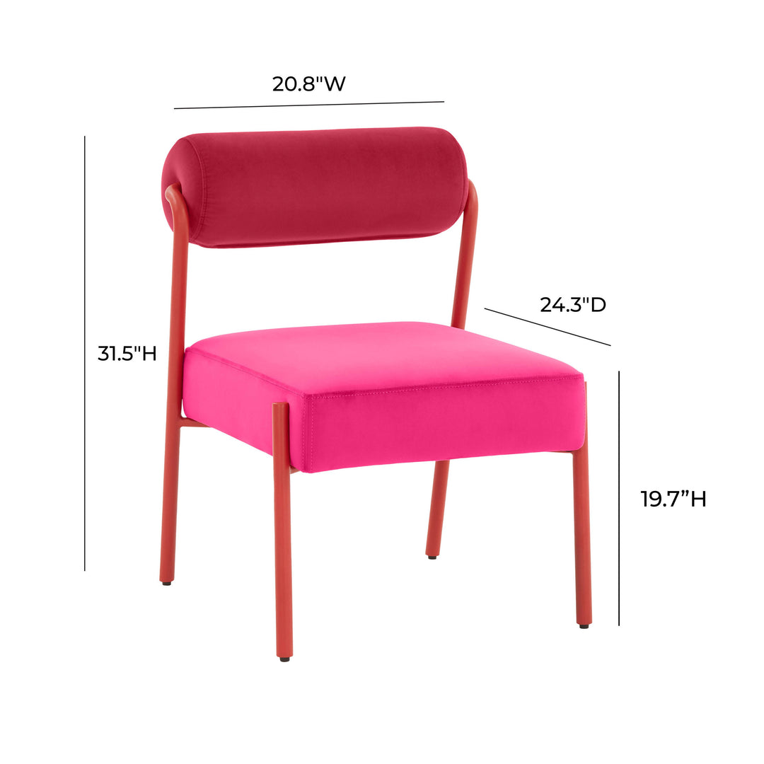 Jolene Hot Pink Velvet Dining Chair - Set of 2