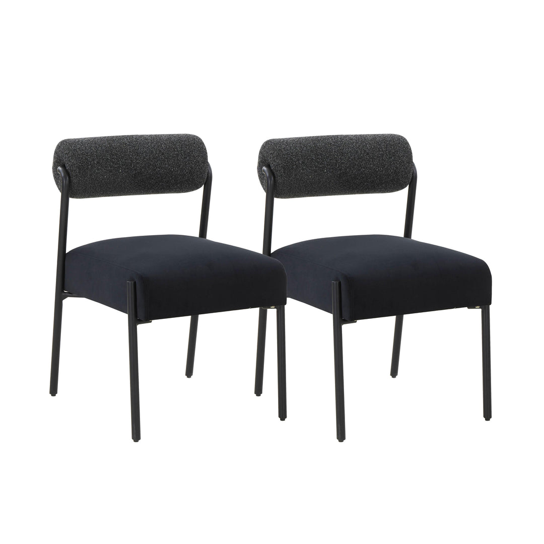 Jolene Black Velvet Dining Chair - Set of 2