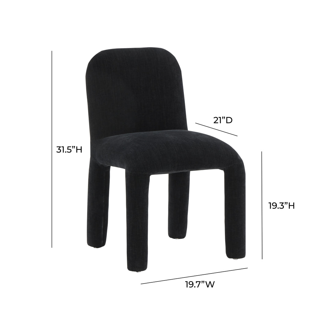 Georgia Midnight Black Chenille Dining Chair