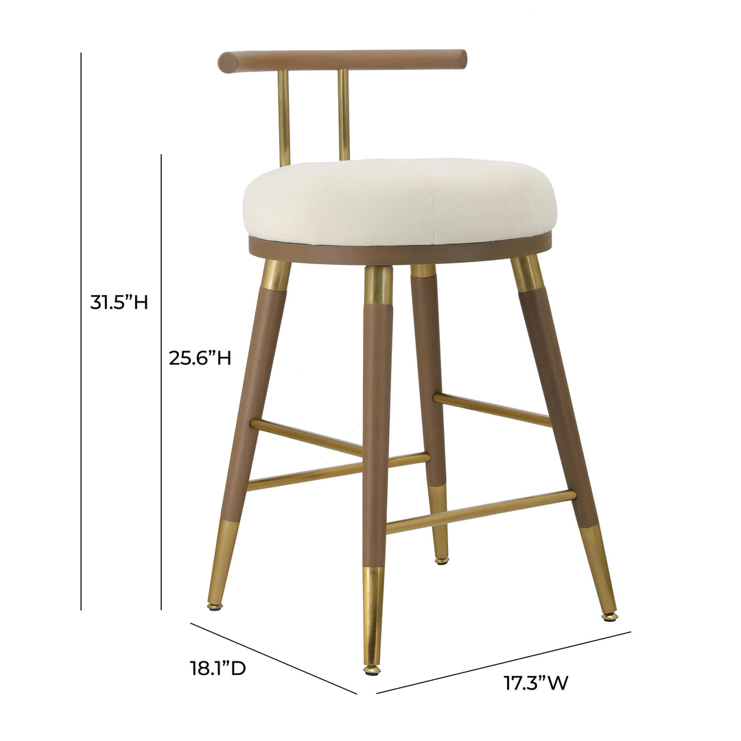 Juniper Cream Velvet Counter Stool