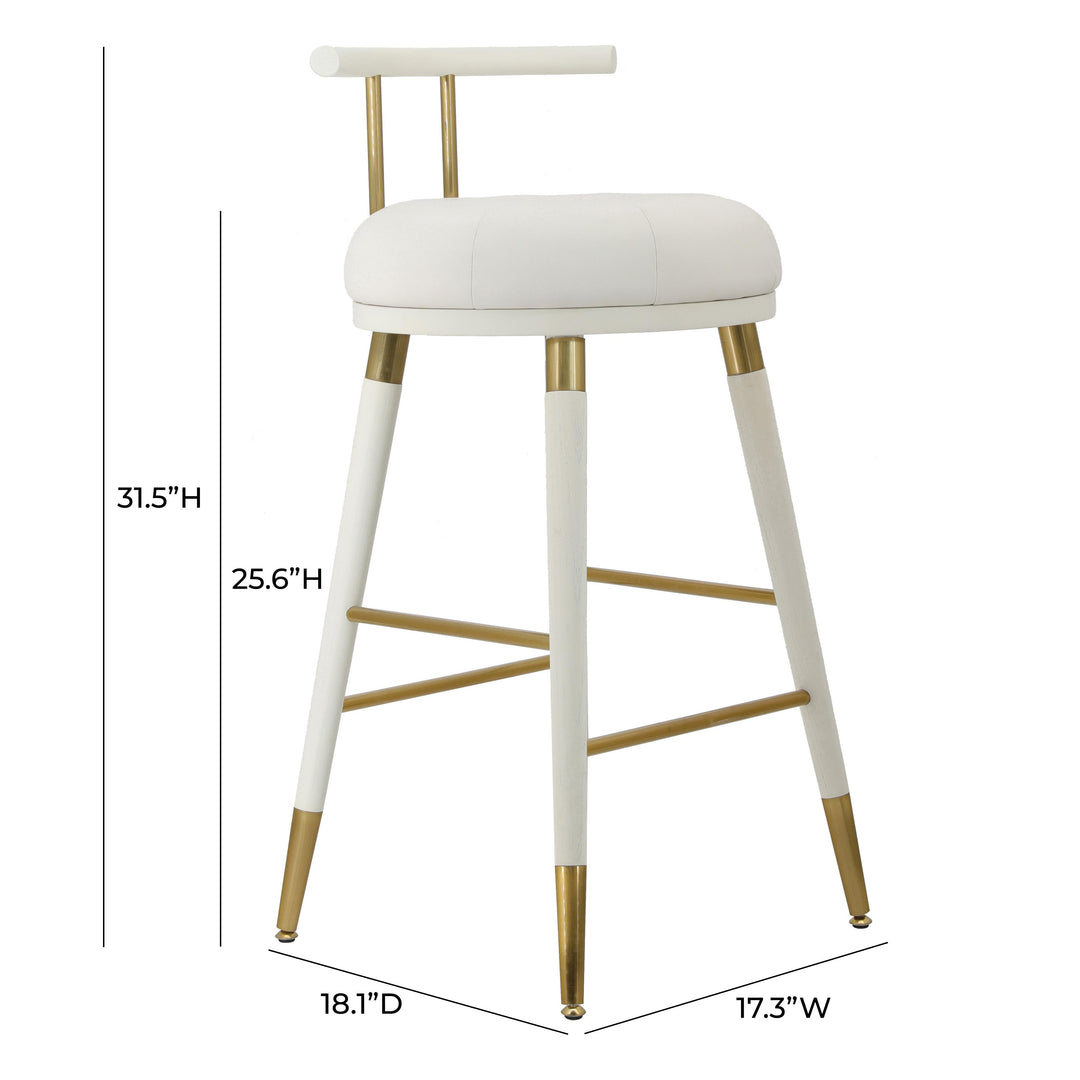 Juniper White Vegan Leather Counter Stool