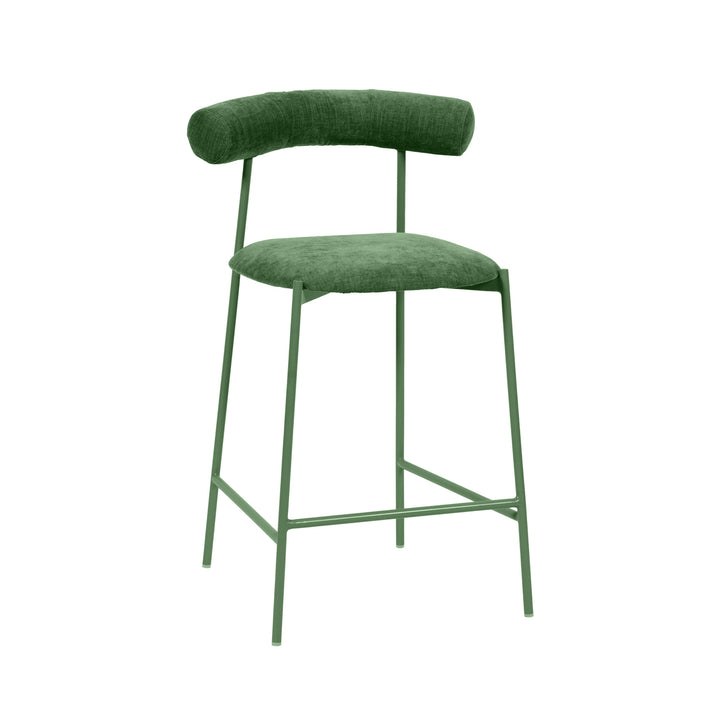 Liliana Forest Green Velvet Counter Stool