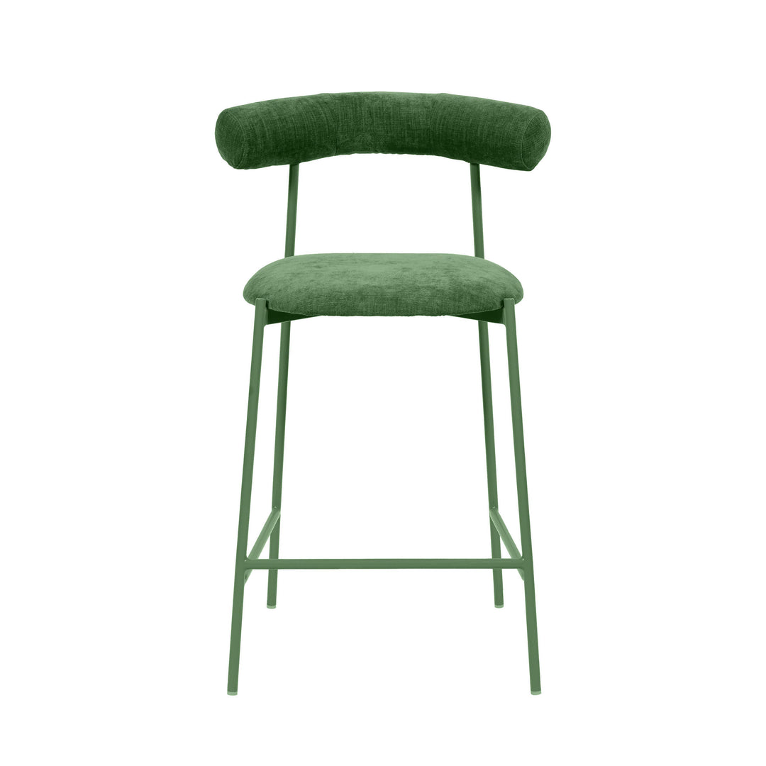 Liliana Forest Green Velvet Counter Stool