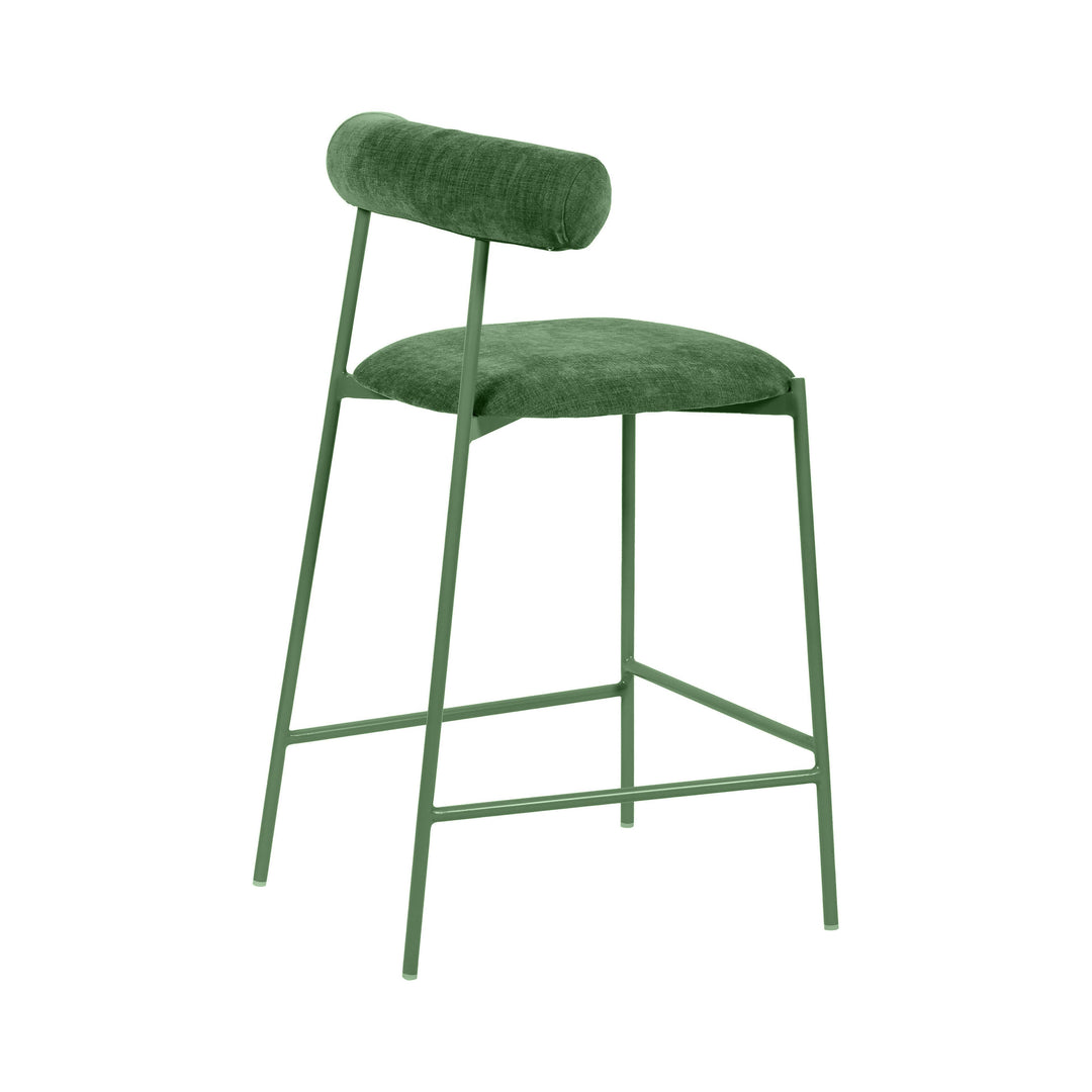 Liliana Forest Green Velvet Counter Stool