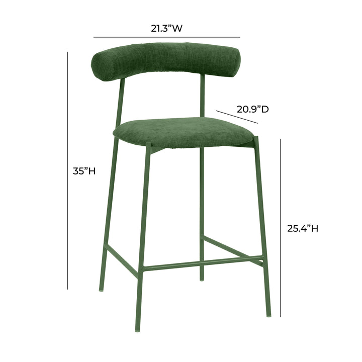 Liliana Forest Green Velvet Counter Stool