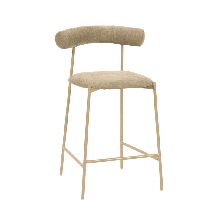 Liliana Taupe Velvet Counter Stool