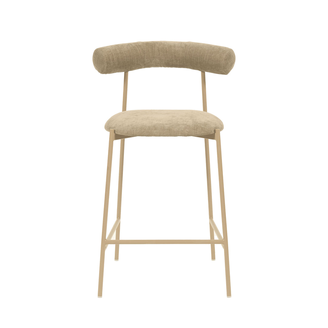 Liliana Taupe Velvet Counter Stool