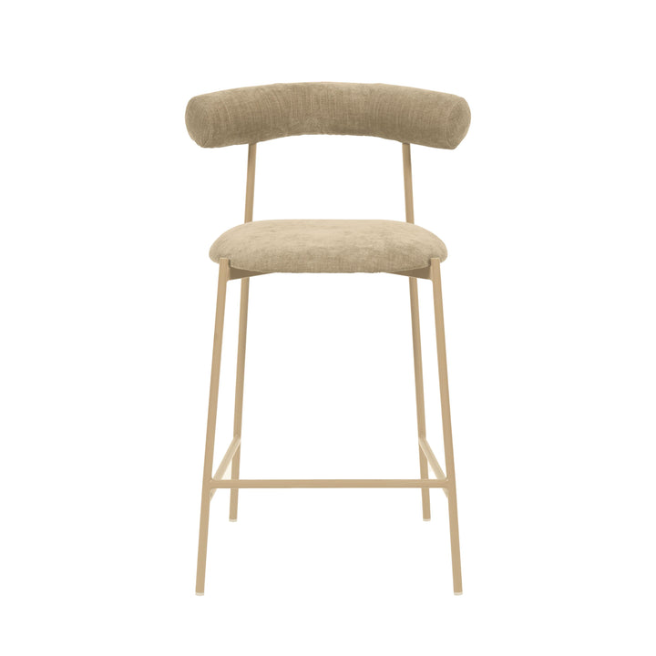 Liliana Taupe Velvet Counter Stool