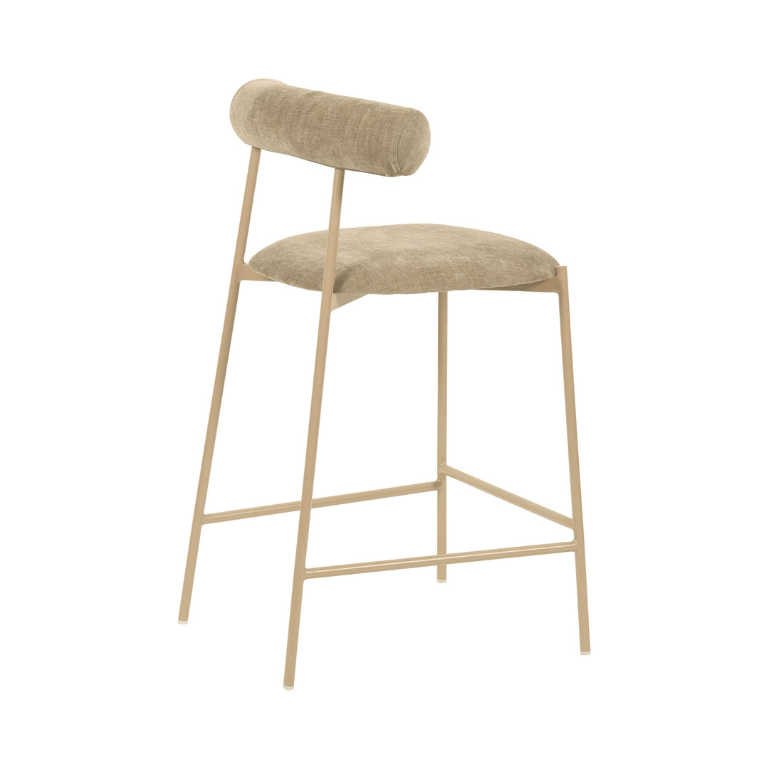 Liliana Taupe Velvet Counter Stool