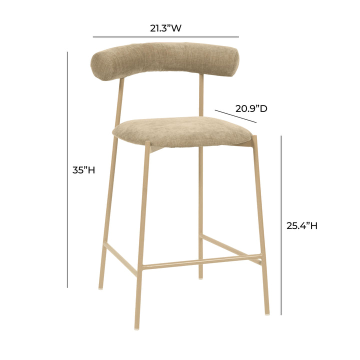 Liliana Taupe Velvet Counter Stool