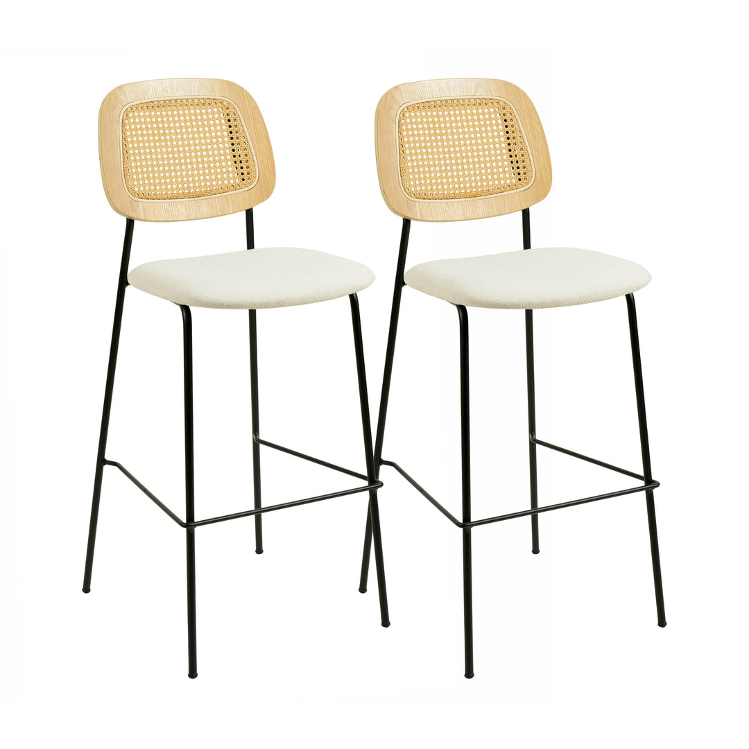 Anais Natural Rattan Counter Stool - Set of 2