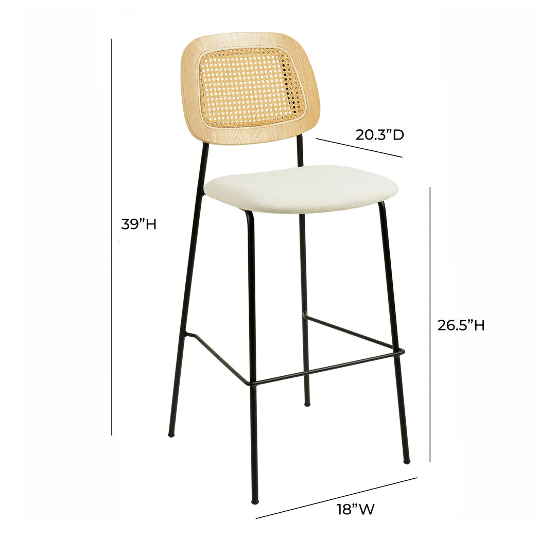 Anais Natural Rattan Counter Stool - Set of 2