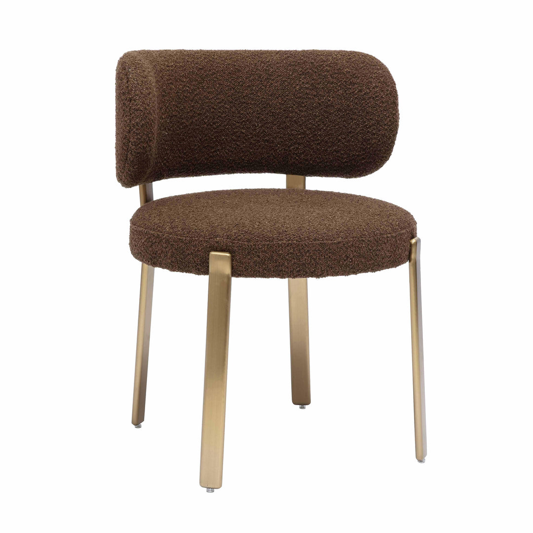 Margaret Chocolate Brown Boucle Dining Chair