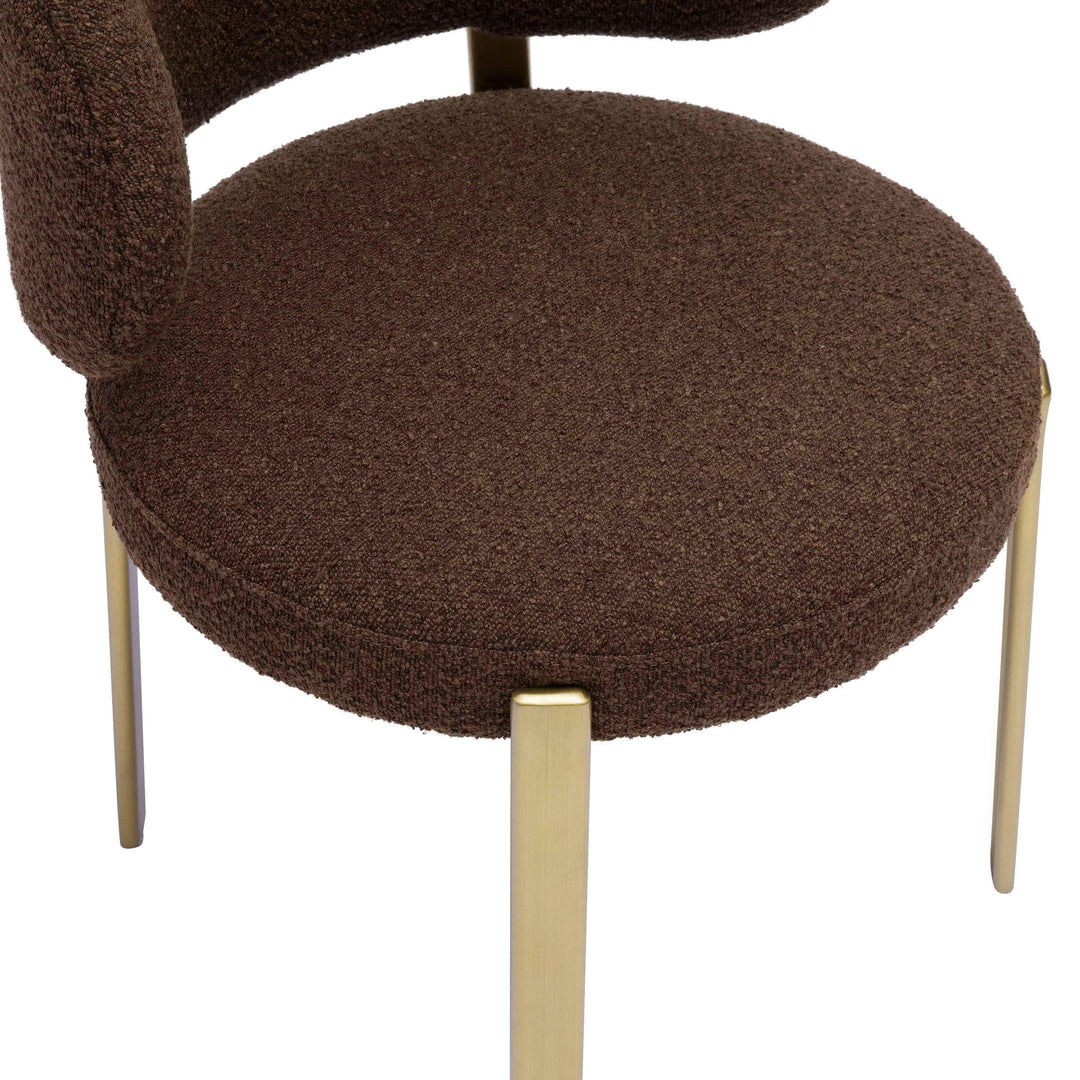 Margaret Chocolate Brown Boucle Dining Chair