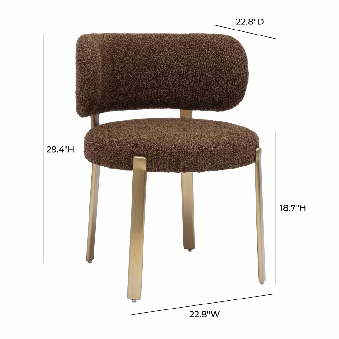 Margaret Chocolate Brown Boucle Dining Chair