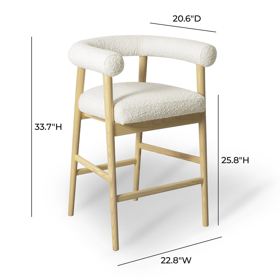 Spara Cream Boucle Counter Stool