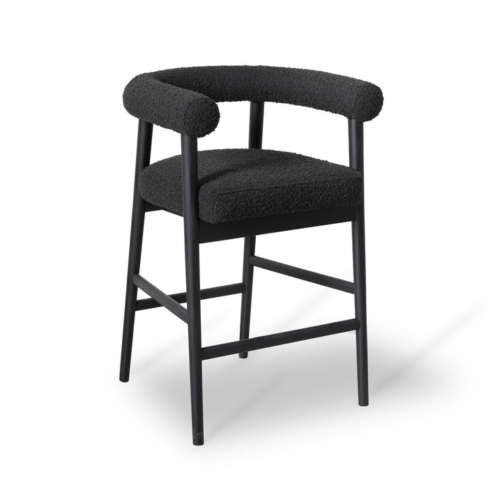 Spara Black Boucle Counter Stool