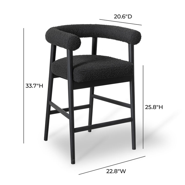 Spara Black Boucle Counter Stool