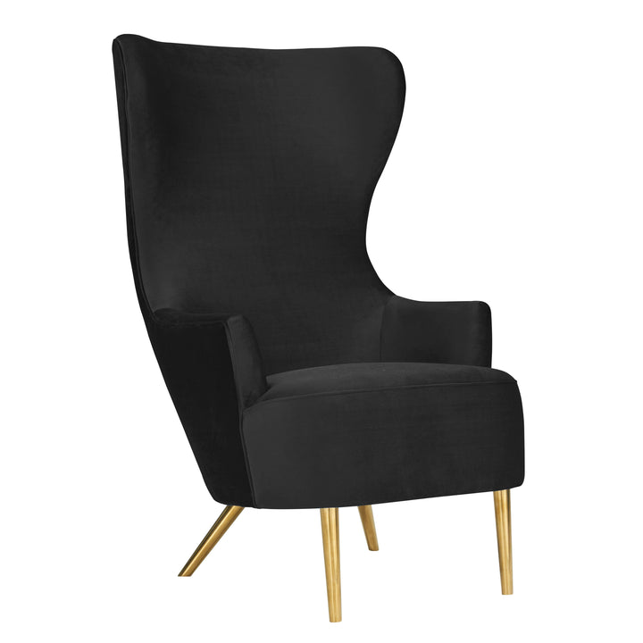 Julia Black Velvet Wingback Chair