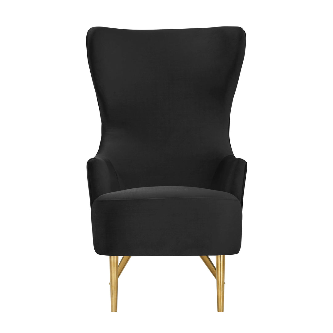 Julia Black Velvet Wingback Chair