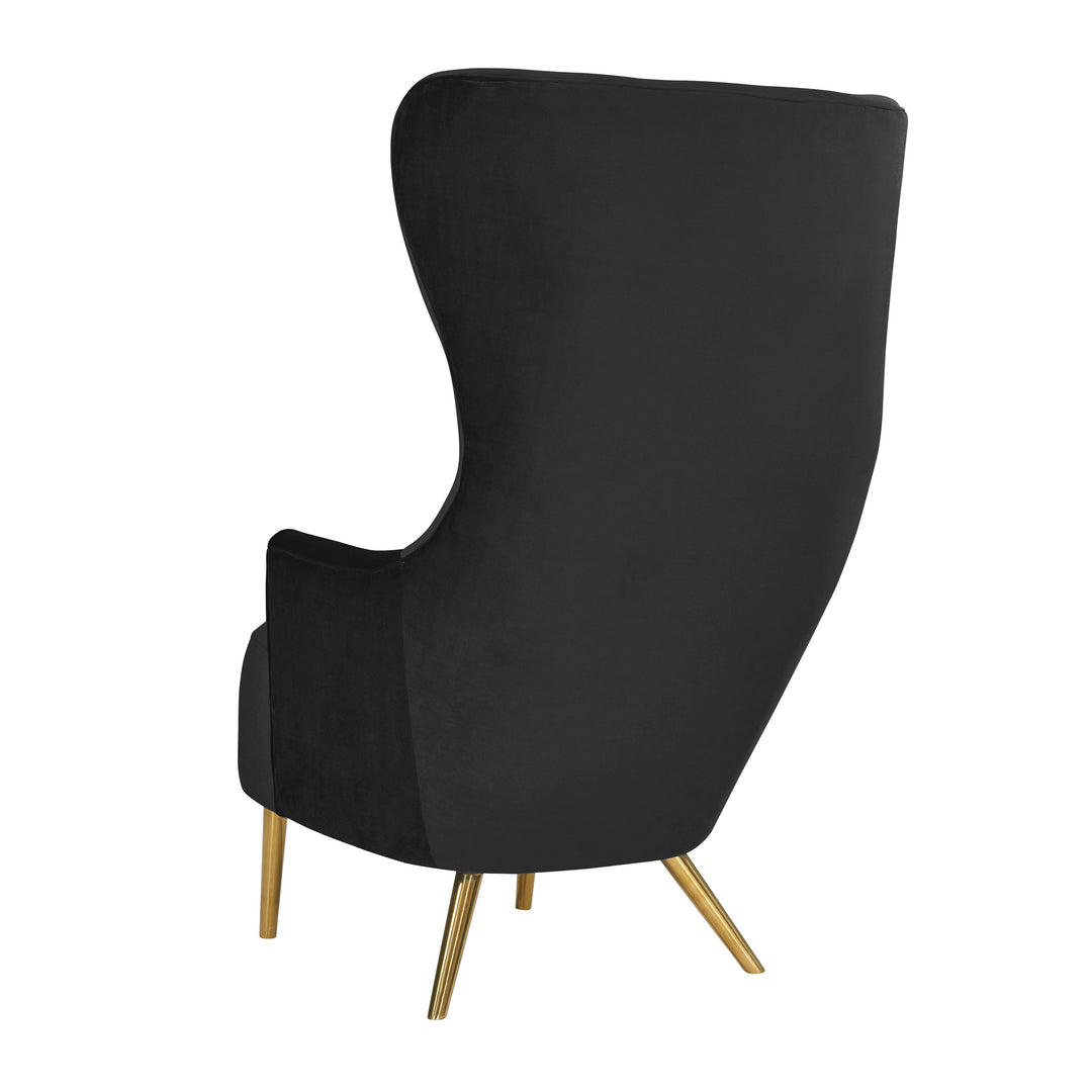 Julia Black Velvet Wingback Chair