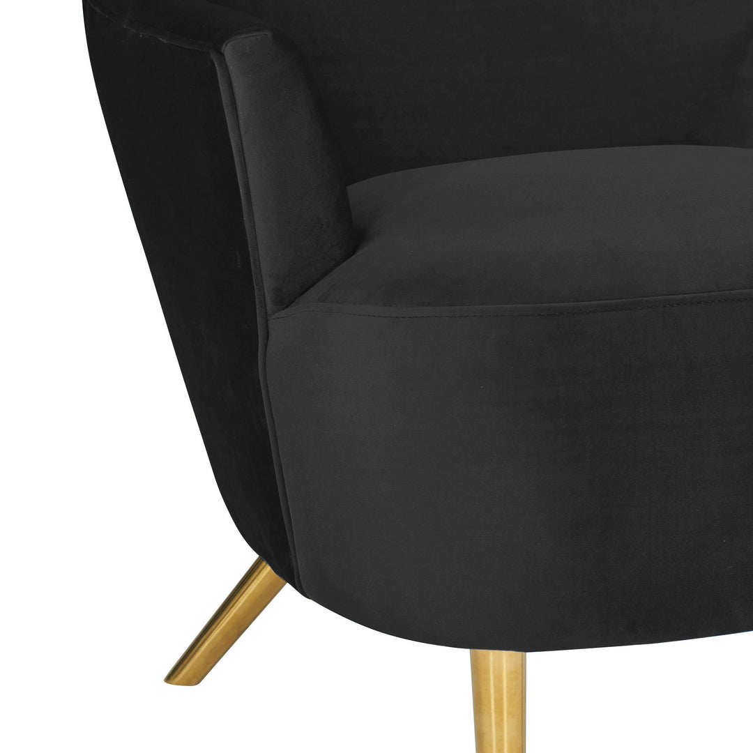 Julia Black Velvet Wingback Chair