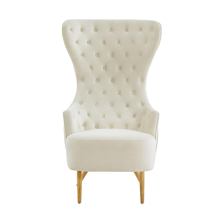 Jezebel Cream Velvet Wingback Chair