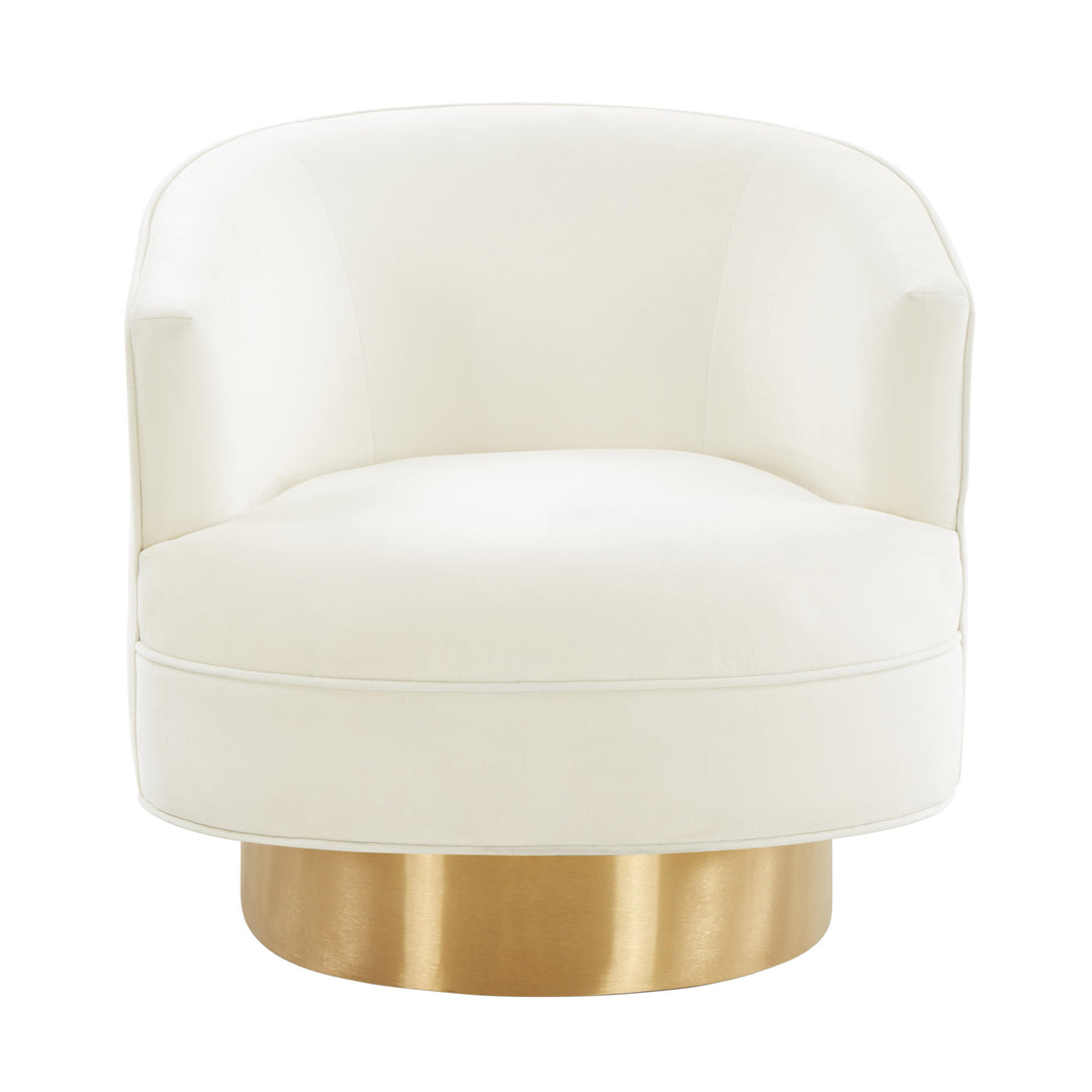 Stella Cream Velvet Swivel Chair