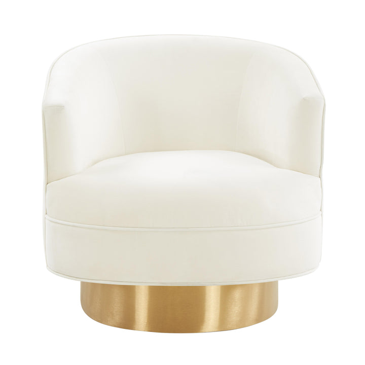 Stella Cream Velvet Swivel Chair