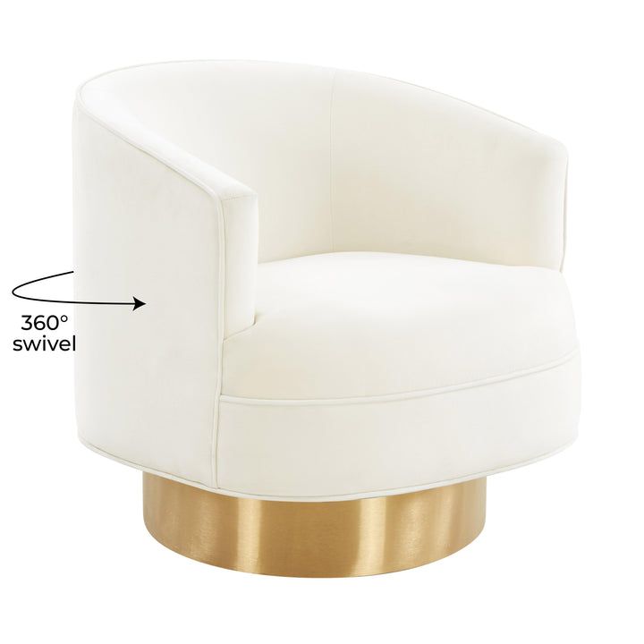 Stella Cream Velvet Swivel Chair