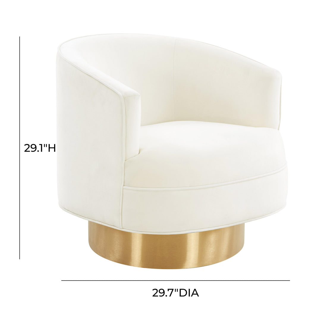 Stella Cream Velvet Swivel Chair