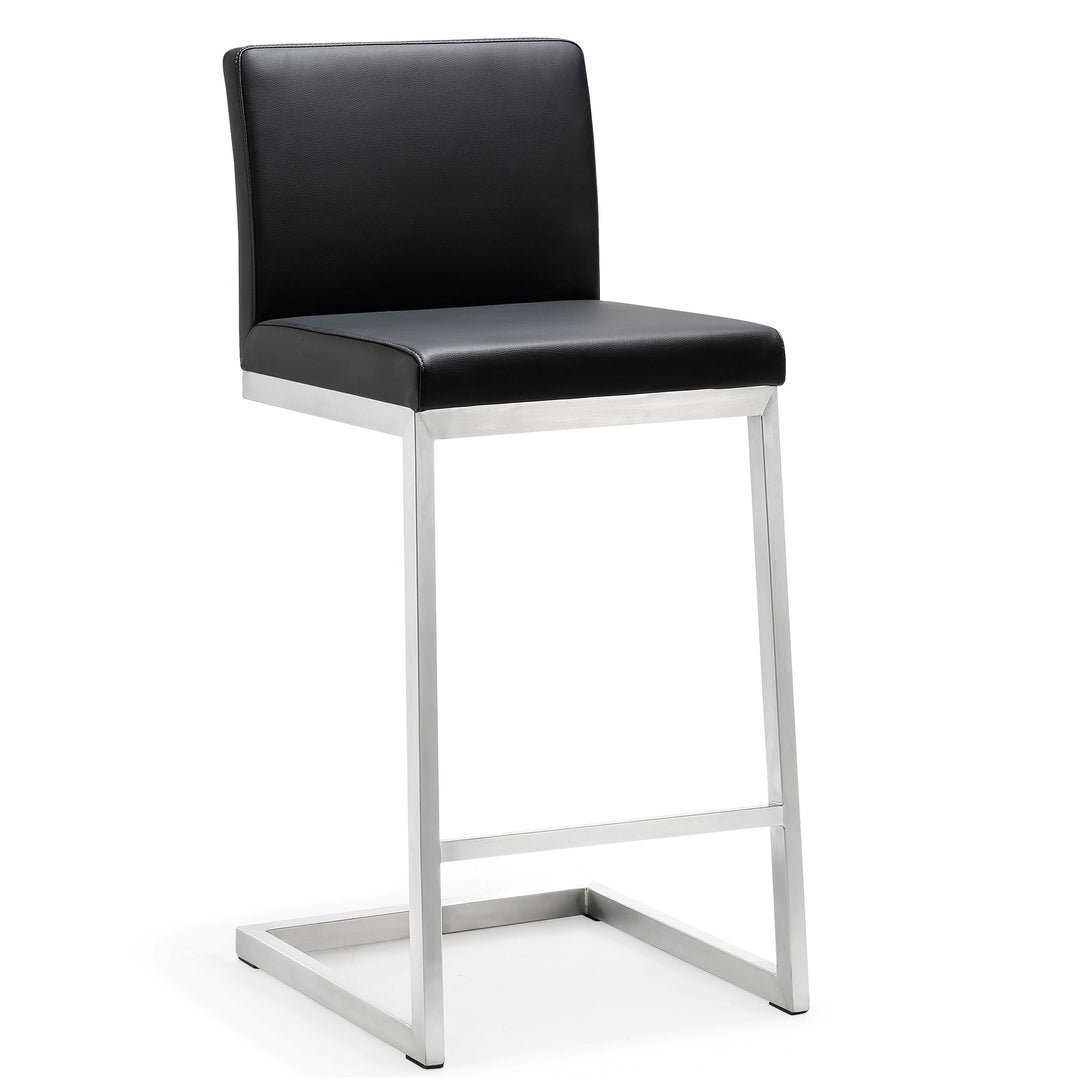 Parma Black Stainless Steel Counter Stool - Set of 2