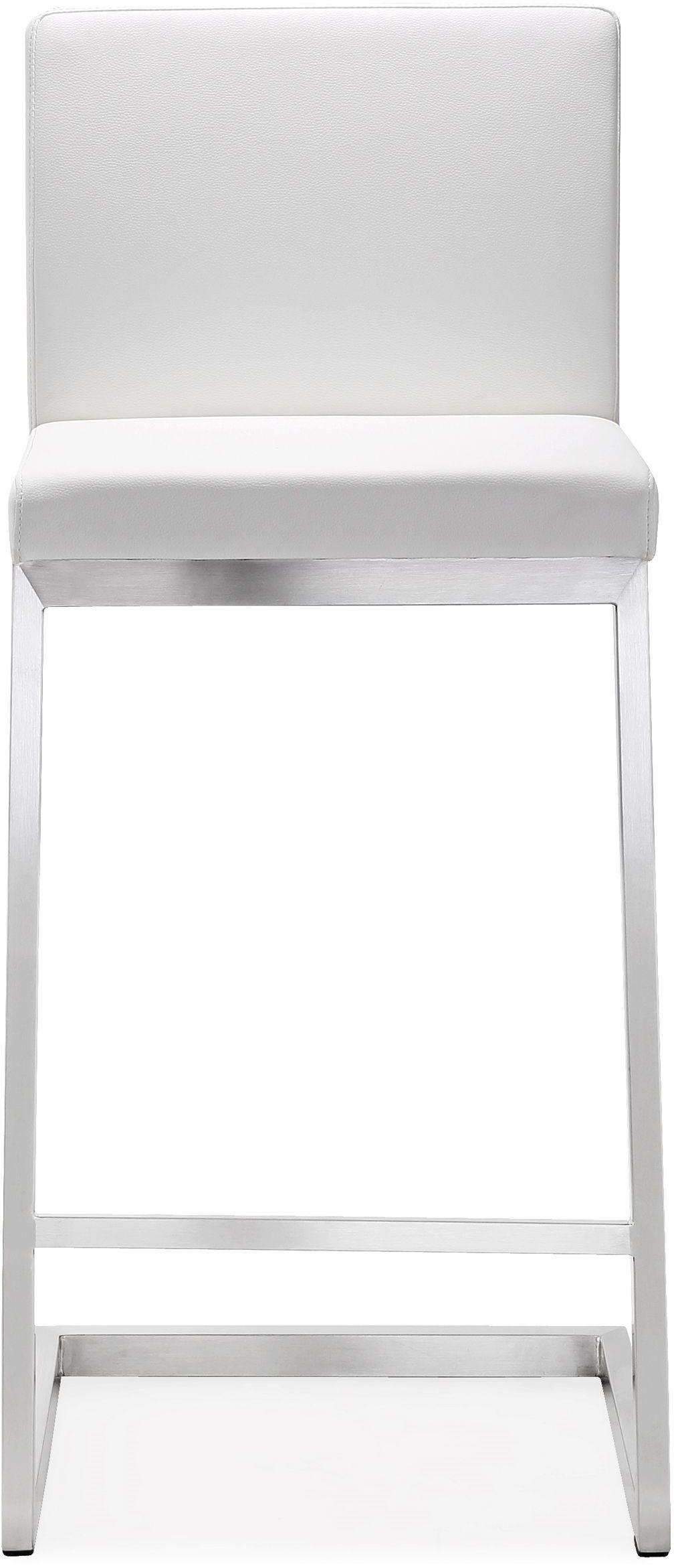 Parma White Stainless Steel Counter Stool - Set of 2