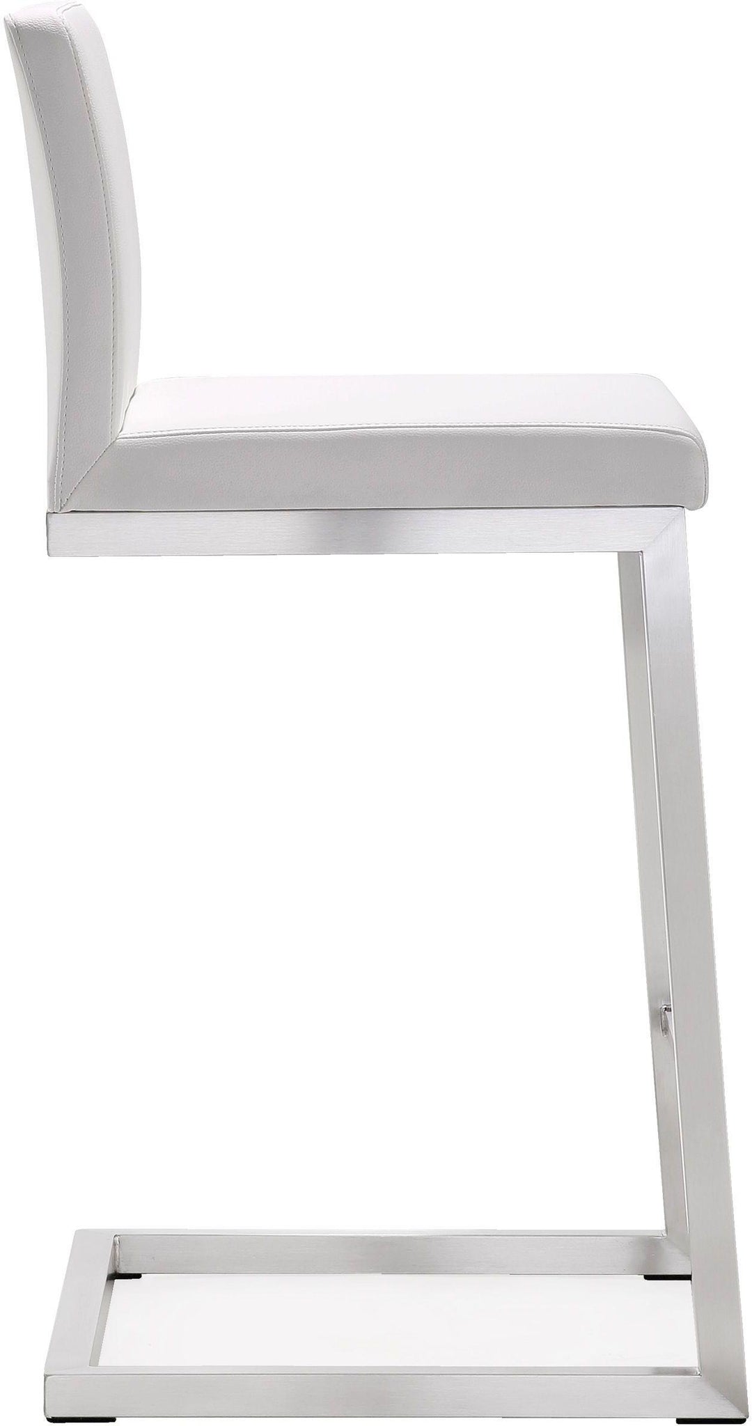 Parma White Stainless Steel Counter Stool - Set of 2