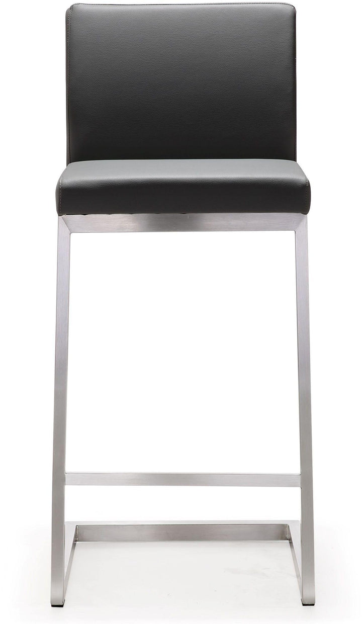 Parma Grey Stainless Steel Counter Stool - Set of 2