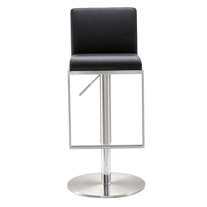 Amalfi Black Vegan Leather Adjustable Stool