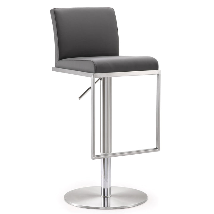 Amalfi Black Vegan Leather Adjustable Stool