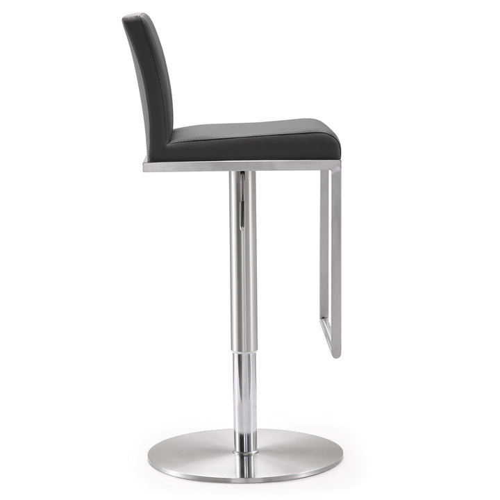 Amalfi Black Vegan Leather Adjustable Stool