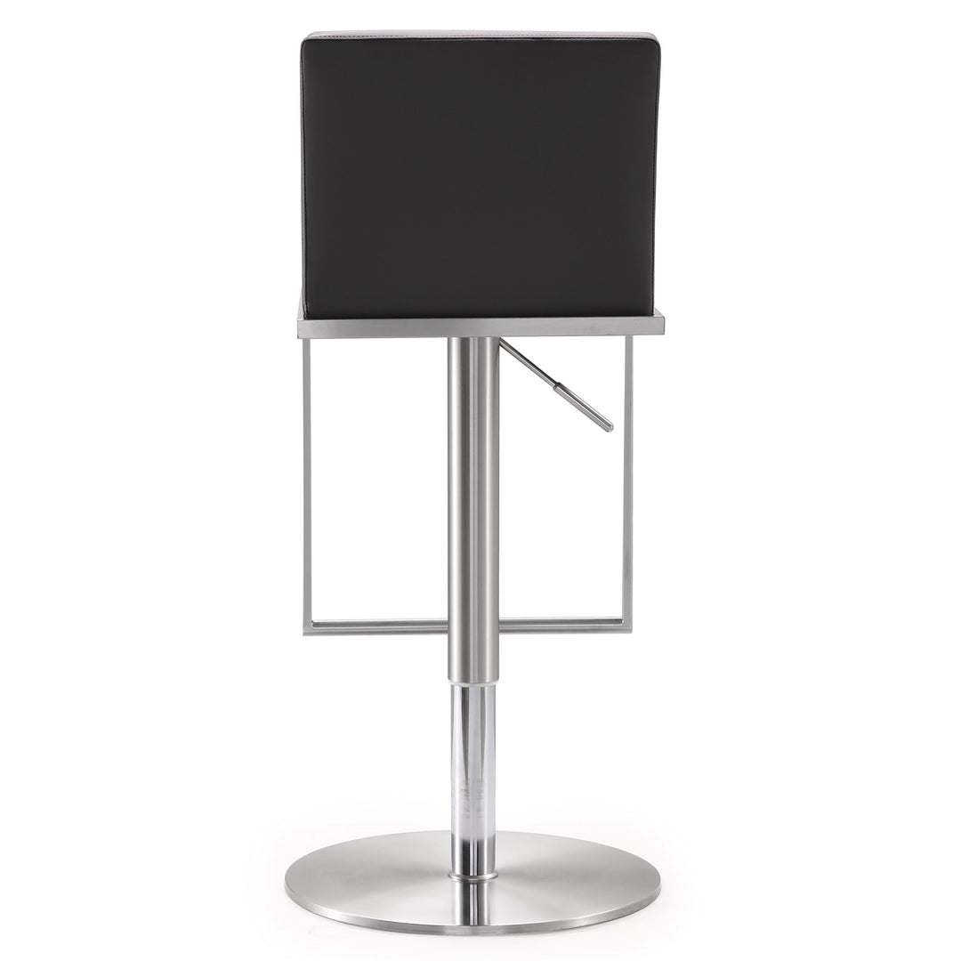 Amalfi Grey Vegan Leather Adjustable Stool